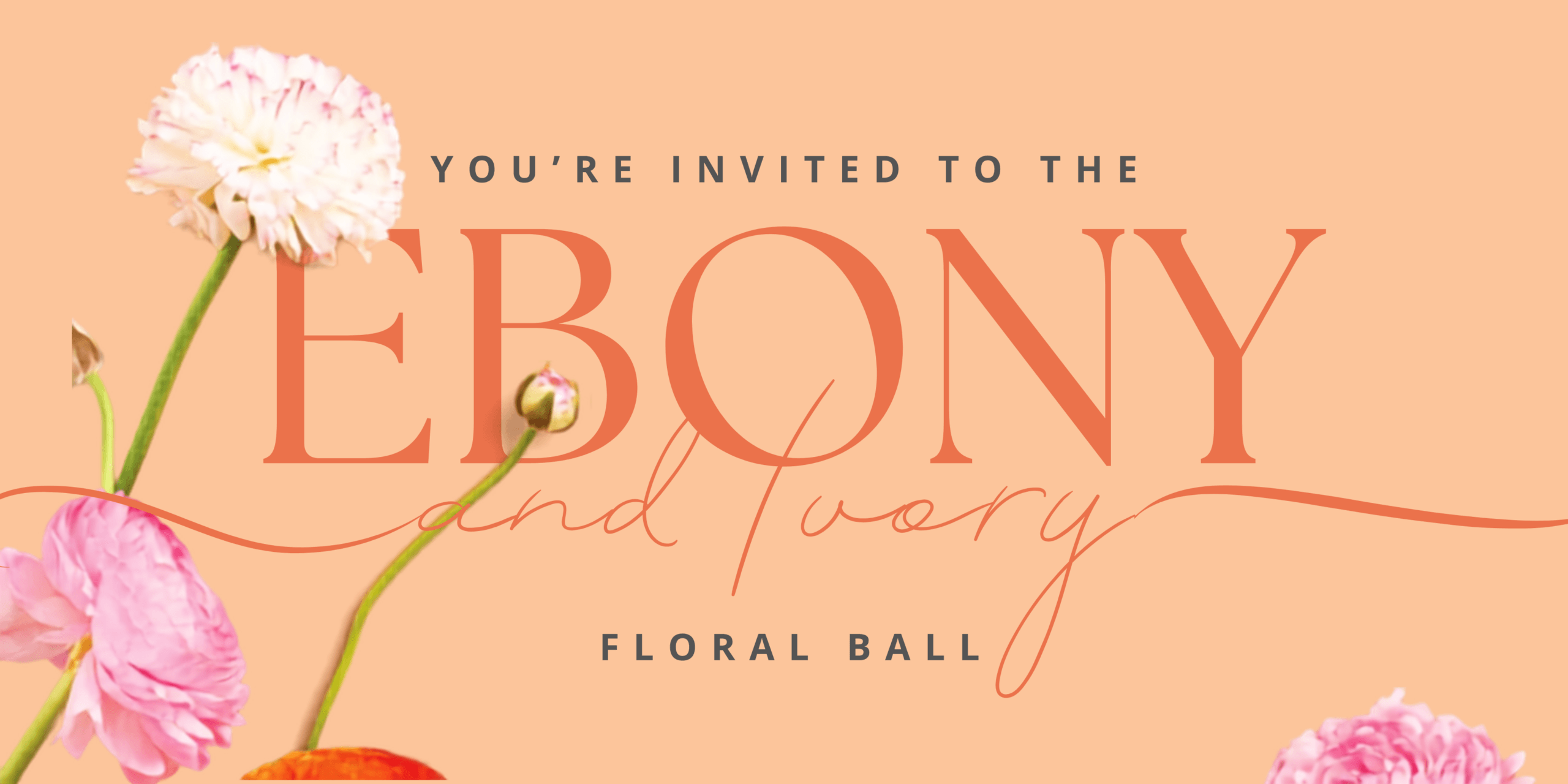 Ebony & Ivory Floral Ball